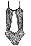 ZigZag Black Woven Mesh Teddy in OS