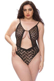 ZigZag Black Woven Mesh Teddy in OSXL