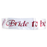 Bachelorette Bride To Be Sash in White