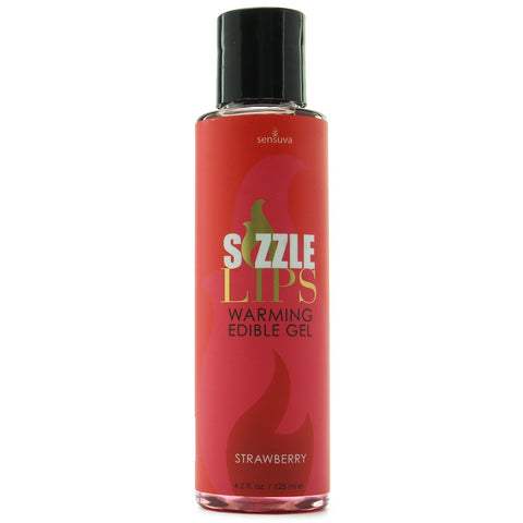 Sizzle Lips Massage Gel 4.2oz/125mL in Strawberry