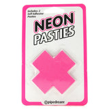 Neon Vinyl 'X' Pasties in Pink
