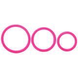 Neon Silicone Cage & Love Ring Set in Pink
