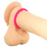 Neon Silicone Cage & Love Ring Set in Pink