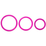 Neon Silicone Cage & Love Ring Set in Purple