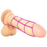 Neon Silicone Cage & Love Ring Set in Purple
