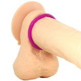 Neon Silicone Cage & Love Ring Set in Purple