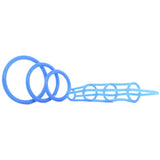 Neon Silicone Cage & Love Ring Set in Blue