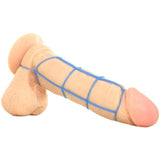 Neon Silicone Cage & Love Ring Set in Blue