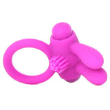 Neon Rabbit Vibrating Cock Ring in Purple