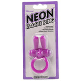 Neon Rabbit Vibrating Cock Ring in Purple