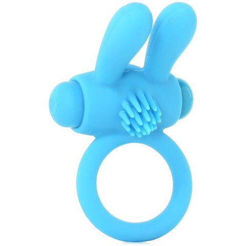 Neon Rabbit Vibrating Cock Ring in Blue