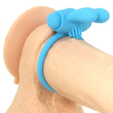 Neon Rabbit Vibrating Cock Ring in Blue