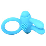 Neon Rabbit Vibrating Cock Ring in Blue