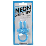 Neon Rabbit Vibrating Cock Ring in Blue