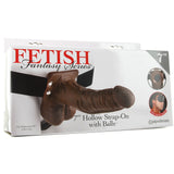 Fetish Fantasy 7" Hollow Strap-On with Balls in Brown