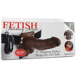 Fetish Fantasy Vibrating 7" Hollow Strap-On in Brown