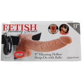 Fetish Fantasy Vibrating 9" Hollow Strap-On in Flesh