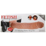 Fetish Fantasy 11" Vibrating Hollow Strap-On in Flesh