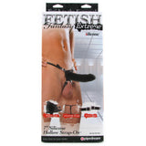 Extreme 7 Inch Silicone Hollow Strap On in Black