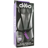 Dillio 6 Inch Strap-On Suspender Harness Set in Purple