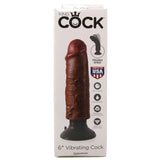 King Cock 6" Vibrating Dildo in Brown