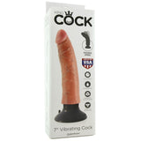 King Cock 7" Vibrating Dildo in Flesh