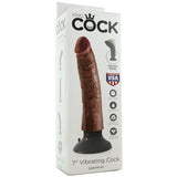 King Cock 7" Vibrating Dildo in Chocolate