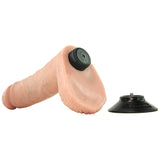 King Cock 8" Vibrating Dildo with Balls in Flesh Tone