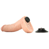 King Cock 10" Vibrating Dildo with Balls in Flesh Tone