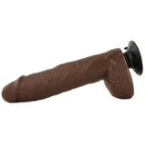 King Cock 10" Vibrating Dildo with Balls in Brown