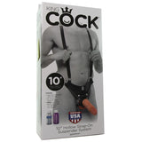 King Cock 10" Hollow Strap-On Suspender System in Flesh