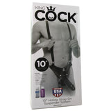 King Cock 10" Hollow Strap-On Suspender System in Black