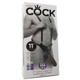 King Cock 11" Hollow Strap-On Suspender System in Brown