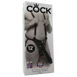 King Cock 12" Hollow Strap-On Suspender System in Black