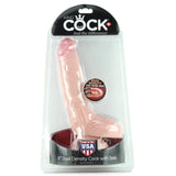 King Cock Dual Density 8" Dildo with Balls in Flesh