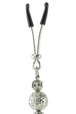 Tweezer Nipple Clamps with Silver Chain Tassels