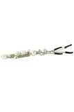 Tweezer Nipple Clamps with Pearl Beaded Tassels in White Pe