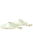 Round White Satin Nipple Covers with Pink Crystal Beading