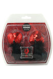 Red Sequin and Black Feather Heart Pasties