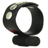 Leather 7 Speed Vibrating Erection Ring in Black