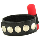 Leather 3 Speed Vibrating Erection Ring in Red