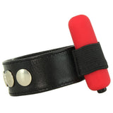 Leather 3 Speed Vibrating Erection Ring in Red