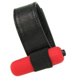 Leather 3 Speed Vibrating Erection Ring in Red