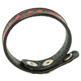 Heart Inlayed Leather Erection Ring