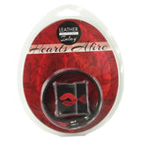 Heart Inlayed Leather Erection Ring