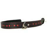 Heart Inlay Leather Buckled Collar