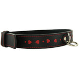Heart Inlay Leather Buckled Collar