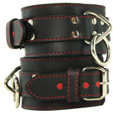 Heart Inlay Leather Ankle Restraints