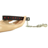 Heart Inlay Leather 24 Inch Chain Leash