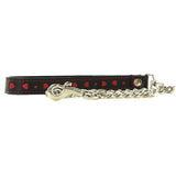 Heart Inlay Leather 24 Inch Chain Leash